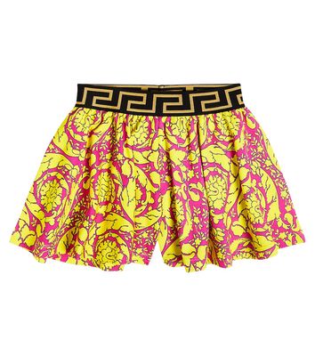 Versace Kids Barocco cotton fleece skirt