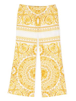 Versace Kids Barocco cotton trousers - Gold