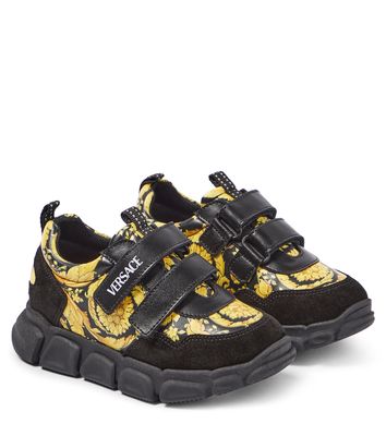 Versace Kids Barocco leather sneakers