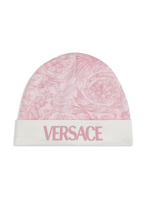 Versace Kids Barocco-print beanie - Pink