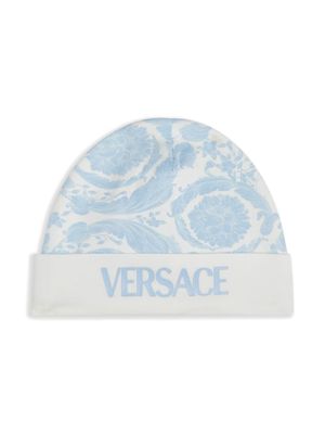 Versace Kids Barocco-print beanie - White