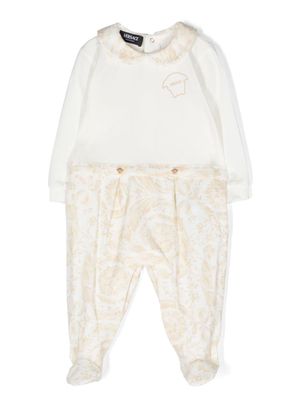 Versace Kids Barocco-print cotton pajamas - Neutrals