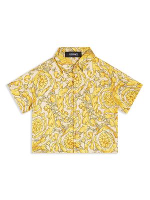 Versace Kids Barocco-print cotton shirt - Yellow
