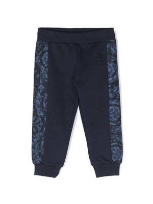 Versace Kids Barocco-print cotton track pants - Blue