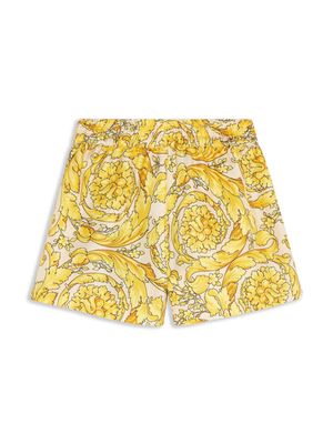 Versace Kids Barocco-print shorts - Yellow