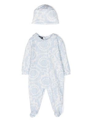 Versace Kids Barocco-print stretch-cotton pajamas - Blue