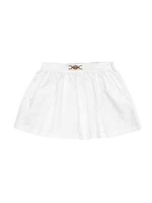 Versace Kids Barocco Sangallo pleated skirt - White