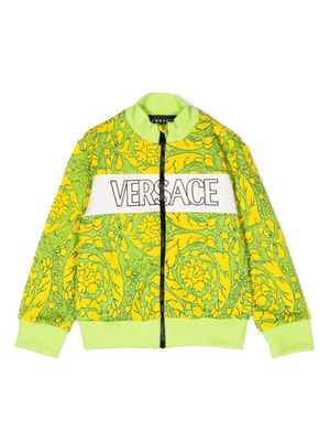 Versace Kids Barocco Silhouette-print sweatshirt - Green