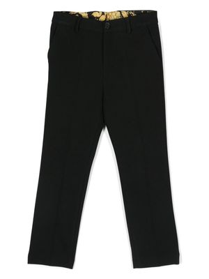 Versace Kids Barocco slim-fit trousers - Black