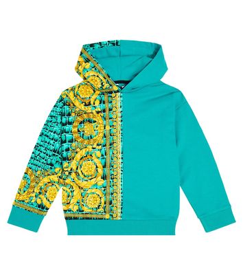 Versace Kids Baroccodile cotton jersey hoodie