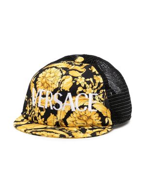 Versace Kids baroque pattern-print cap - Gold