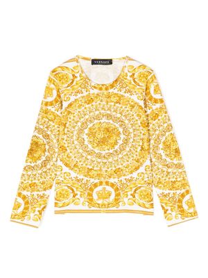 Versace Kids baroque-print cotton T-Shirt - Gold