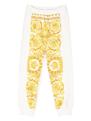 Versace Kids baroque-print cotton track pants - Yellow