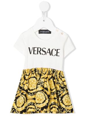 Versace Kids Baroque-print T-shirt dress - White
