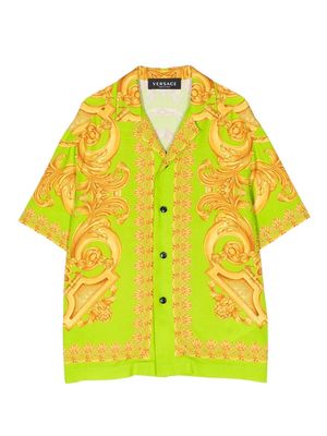 Versace Kids baroque short-sleeve shirt - Green