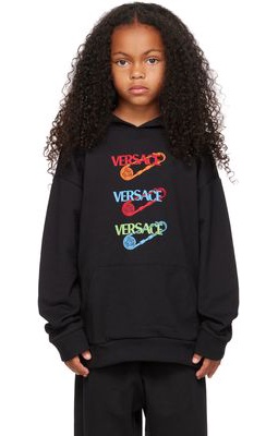 Versace Kids Black Logo Hoodie