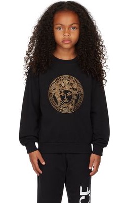 Versace Kids Black Medusa Crystal Sweatshirt