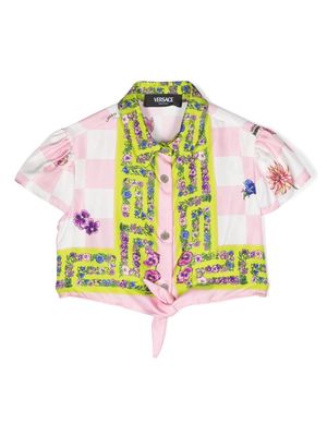 Versace Kids Blossom silk shirt - Pink