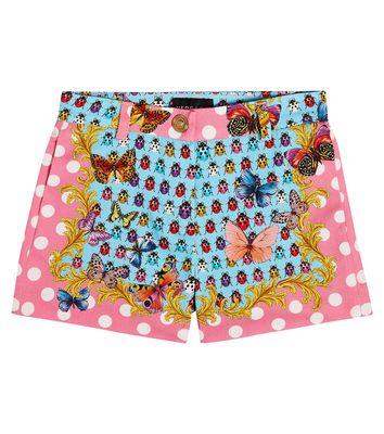 Versace Kids Butterflies Kids gabardine shorts