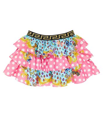 Versace Kids Butterflies printed cotton skirt