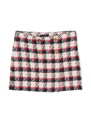 Versace Kids checked tweed mini skirt - Red