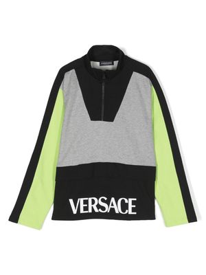 Versace Kids colour-block cotton T-shirt - Black
