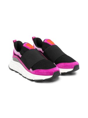 Versace Kids colour-block slip-on sneakers - Black