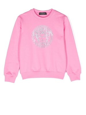 Versace Kids crystal-embellished Medusa sweasthirt - Pink