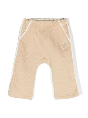 Versace Kids diamond-quilted track pants - Brown