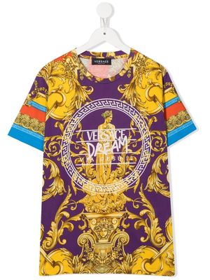 Versace Kids Dream Barocco-print T-shirt - Purple