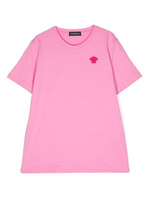Versace Kids embroidered Medusa head T-shirt - Pink