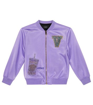 Versace Kids Embroidered varsity jacket