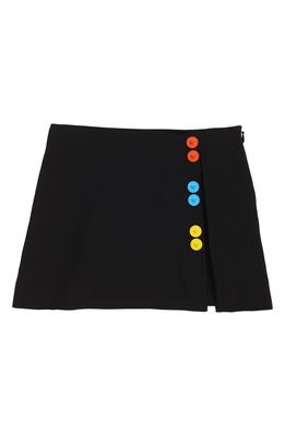 Versace Kids' Engraved Button Detail Skirt in Black