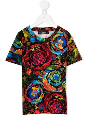 Versace Kids floral cotton T-shirt - Multicolour