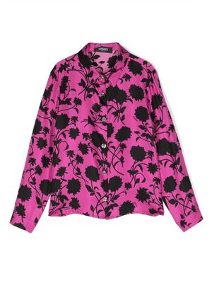 Versace Kids floral-print silk shirt - Pink