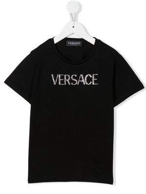 Versace Kids gem-logo short-sleeve T-shirt - Black