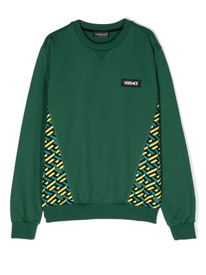 Versace Kids geometric panel sweatshirt - Green