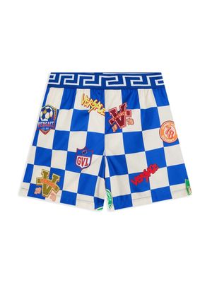 Versace Kids graphic-print swim shorts - Blue