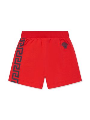 Versace Kids Greca cotton jersey shorts - Red