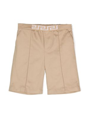 Versace Kids Greca cotton shorts - Neutrals