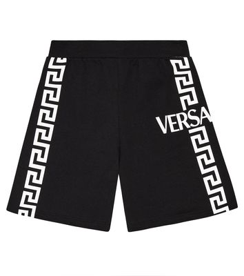Versace Kids Greca cotton shorts