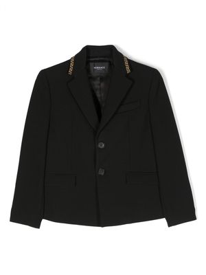 Versace Kids Greca-detail cotton blazer - Black