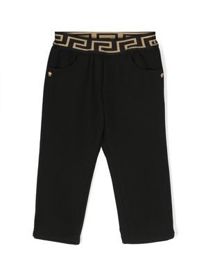 Versace Kids Greca-detail elasticated-waistband trousers - Black