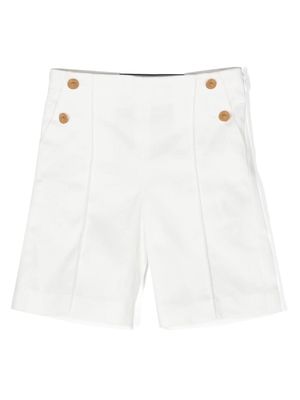 Versace Kids Greca-detailing cotton shorts - White