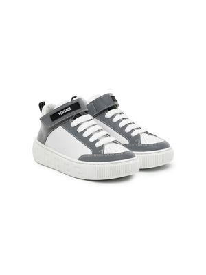 Versace Kids Greca high-top sneakers - White