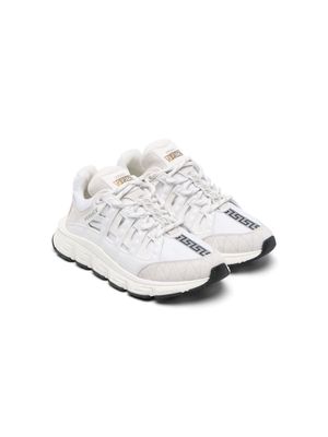 Versace Kids Greca lace-up sneakers - White