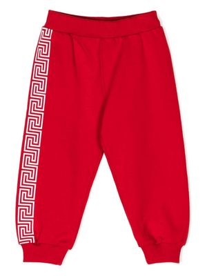 Versace Kids Greca-pattern cotton track pants - Red