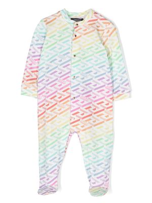 Versace Kids Greca-pattern long-sleeved pajama - White