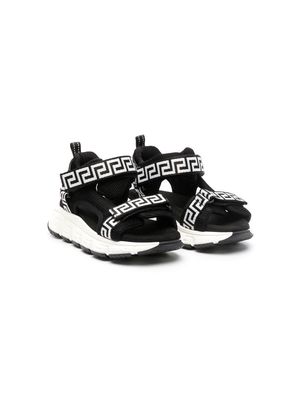 Versace Kids Greca-print touch-strap sneakers - Black