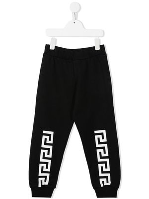Versace Kids Greca print track pants - Black